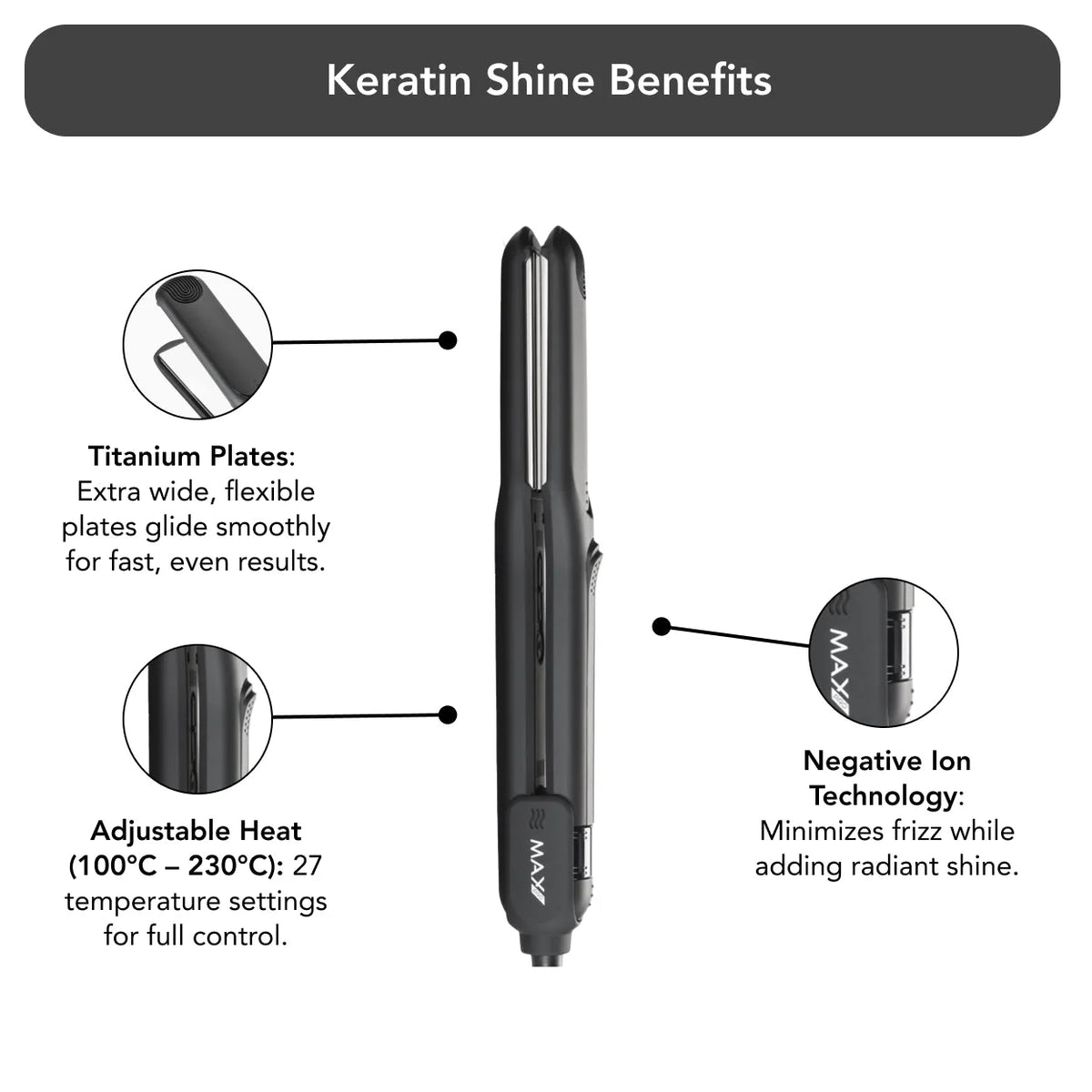 Max Pro Keratin Shine Stijltang